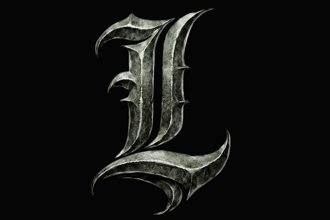 Decorative letter 'L' on a transparent background