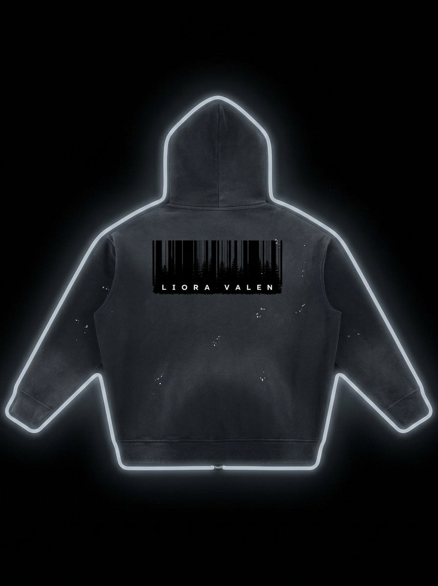 Vintage Washed Frayed Fleece Hoodie