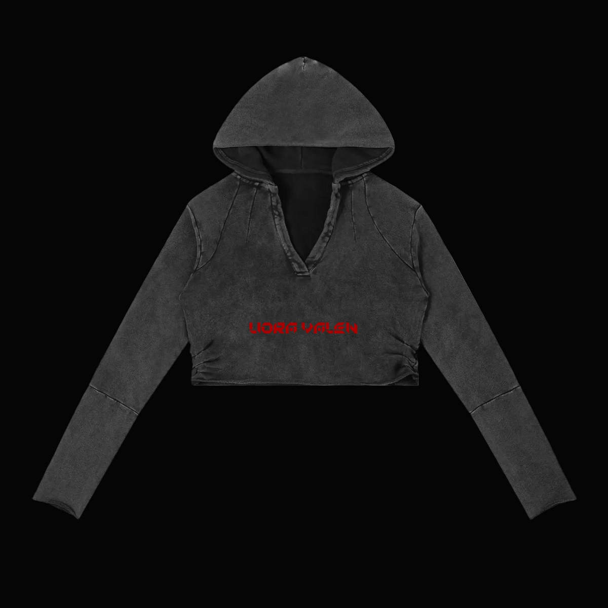 Obsidian Cut Crop Hoodie