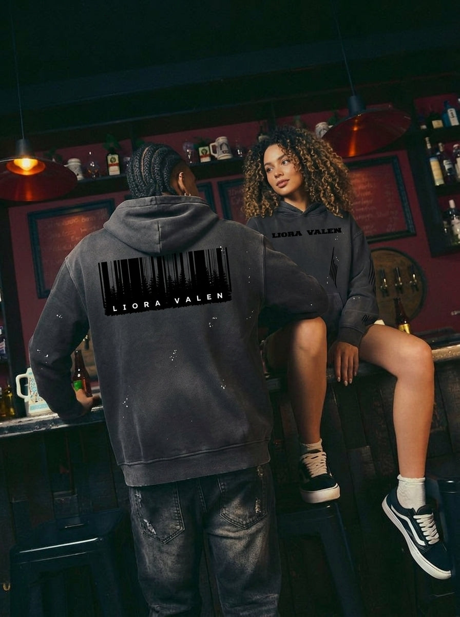 Vintage Washed Frayed Fleece Hoodie