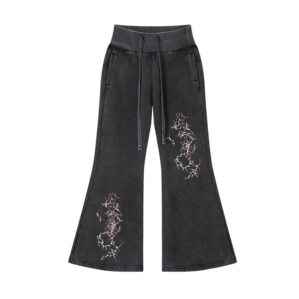 Vintage Washed Flared Fleece Pants