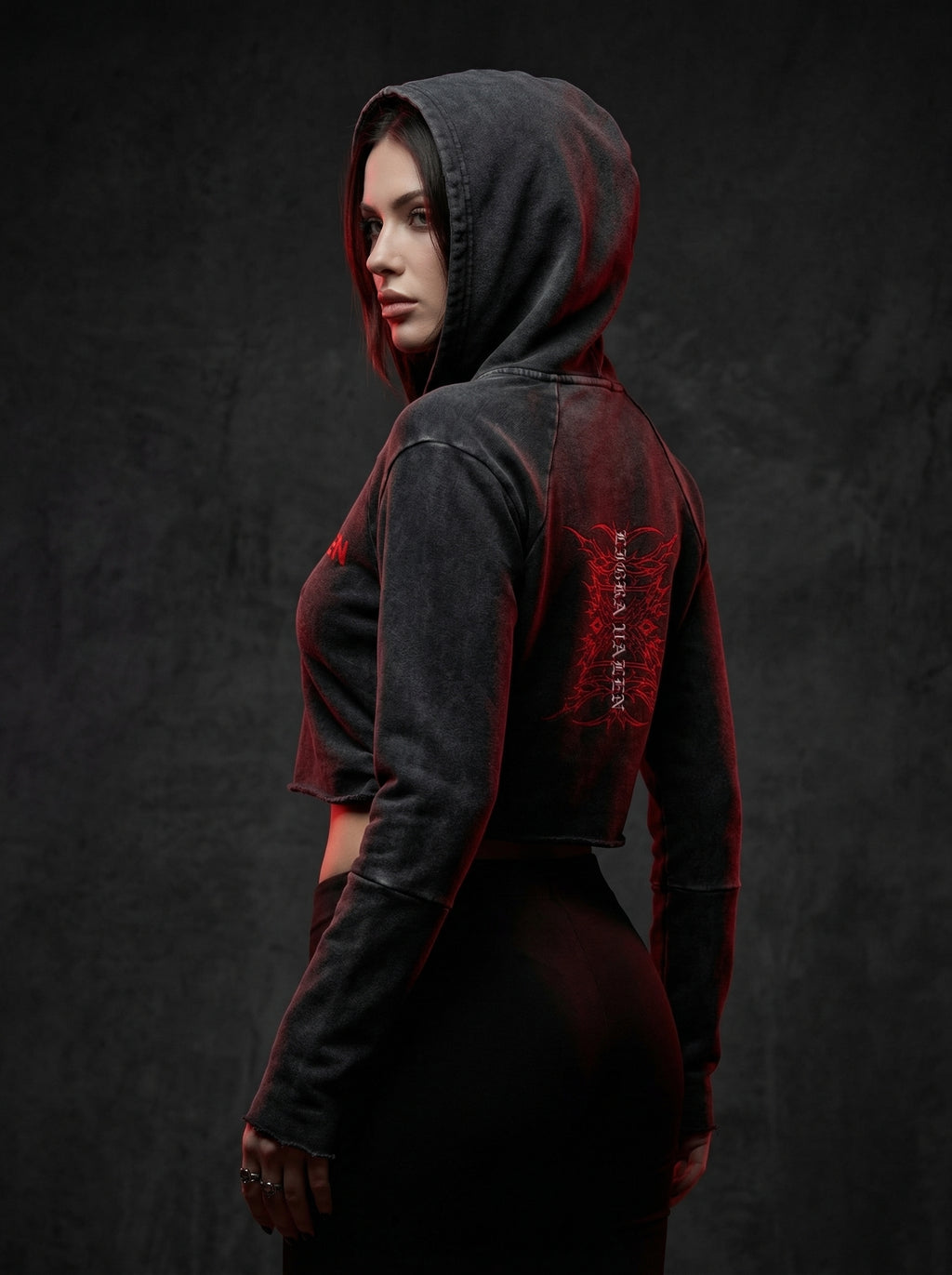 Obsidian Cut Crop Hoodie